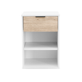 Jake Contrast White With Oak Foil Pedestal