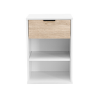 Jake Contrast White With Oak Foil Pedestal