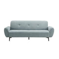 Kendall Sleeper Couch with Click Mechanism Black Metal Leg Green Ash Fabric Sofa