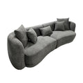 Kenzo 2Pce - 4 Seater Fabric 2 Tone Light Grey