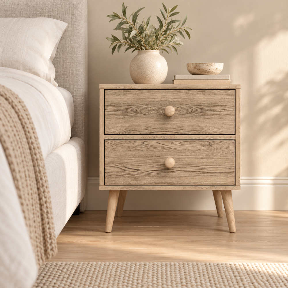 Scandinavian Two Drawer Pedestal Alegria