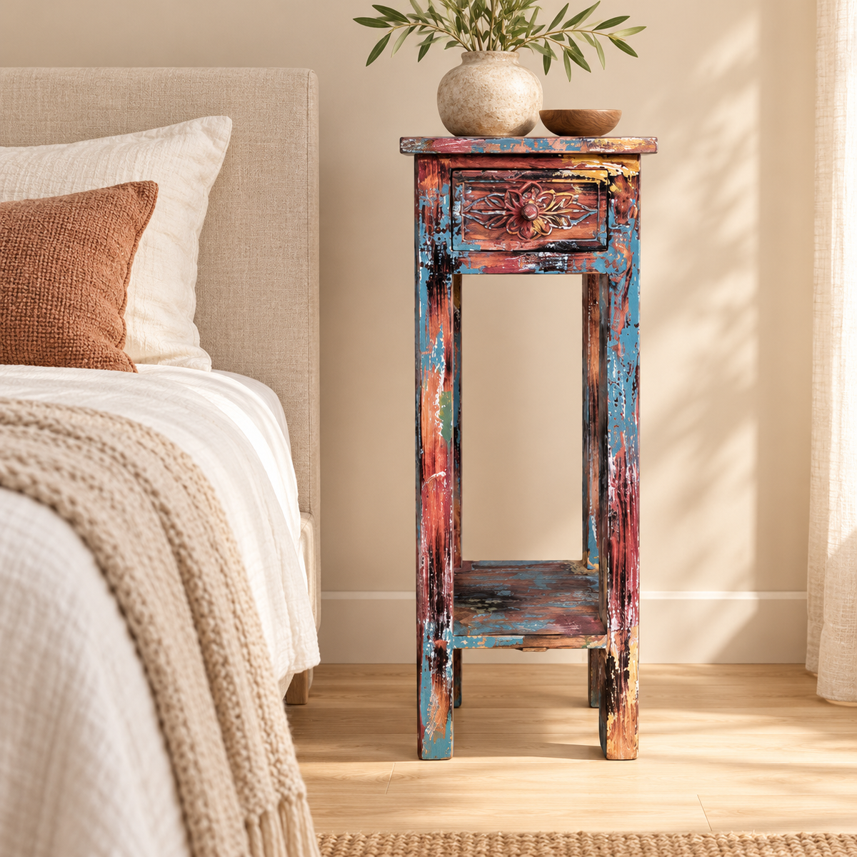 Marocco One Draw Pedestal Multi Colour