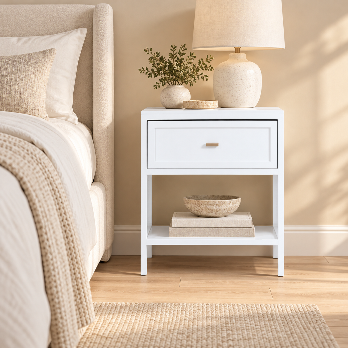 Maya One Draw Pedestal Birdeye White