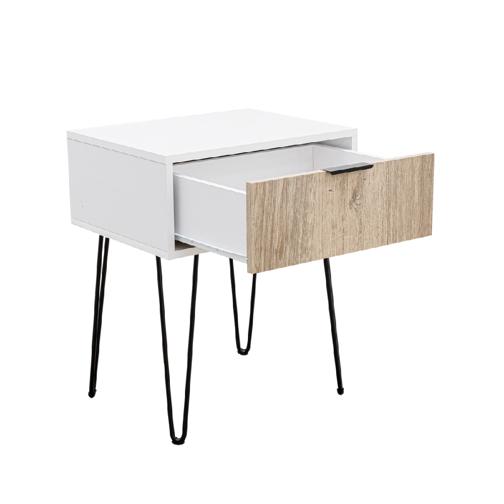 Milan Oak Contrast White Pedestal