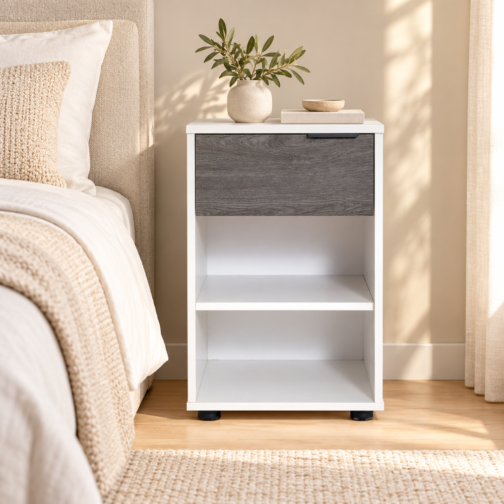 Jake Contrast White With Charcoal Foil Pedestal