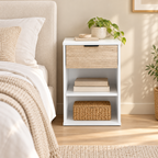Jake Contrast White With Oak Foil Pedestal