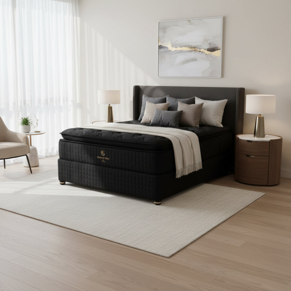 One Latex and Gel Memory Queen Bed Set Extra Length