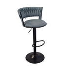 Onyx Bar Chair Grey Velvet Black Frame