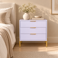 Ava White Gold Legs, Gold Handles Melamine Pedestal
