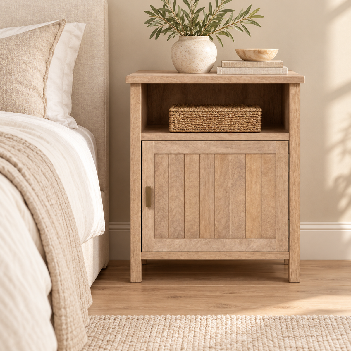 Palma Pedestal Door & Shelf Mango Wood Left Hand