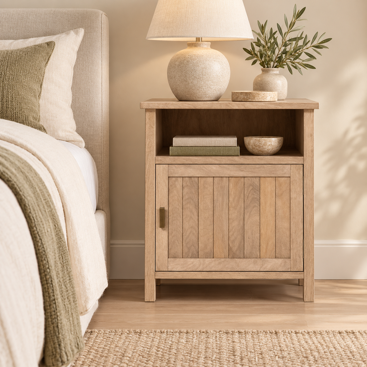 Palma Pedestal Door & Shelf Mango Wood Right Hand