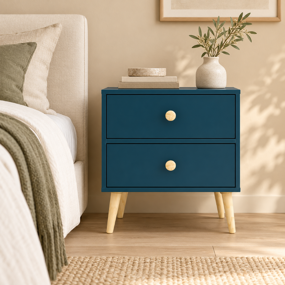 Impression Two Drawers Pedestal Petrol Blue