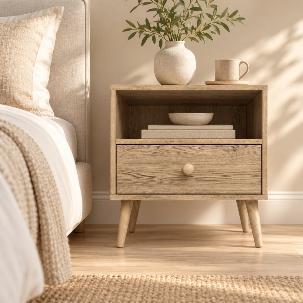 Scandinavian One Drawer Pedestal Alegria