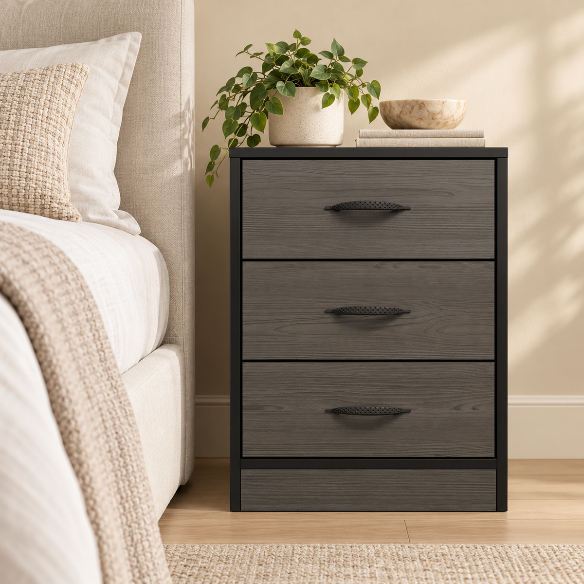Foundation Three Drawers Pedestal Smoked Cedar