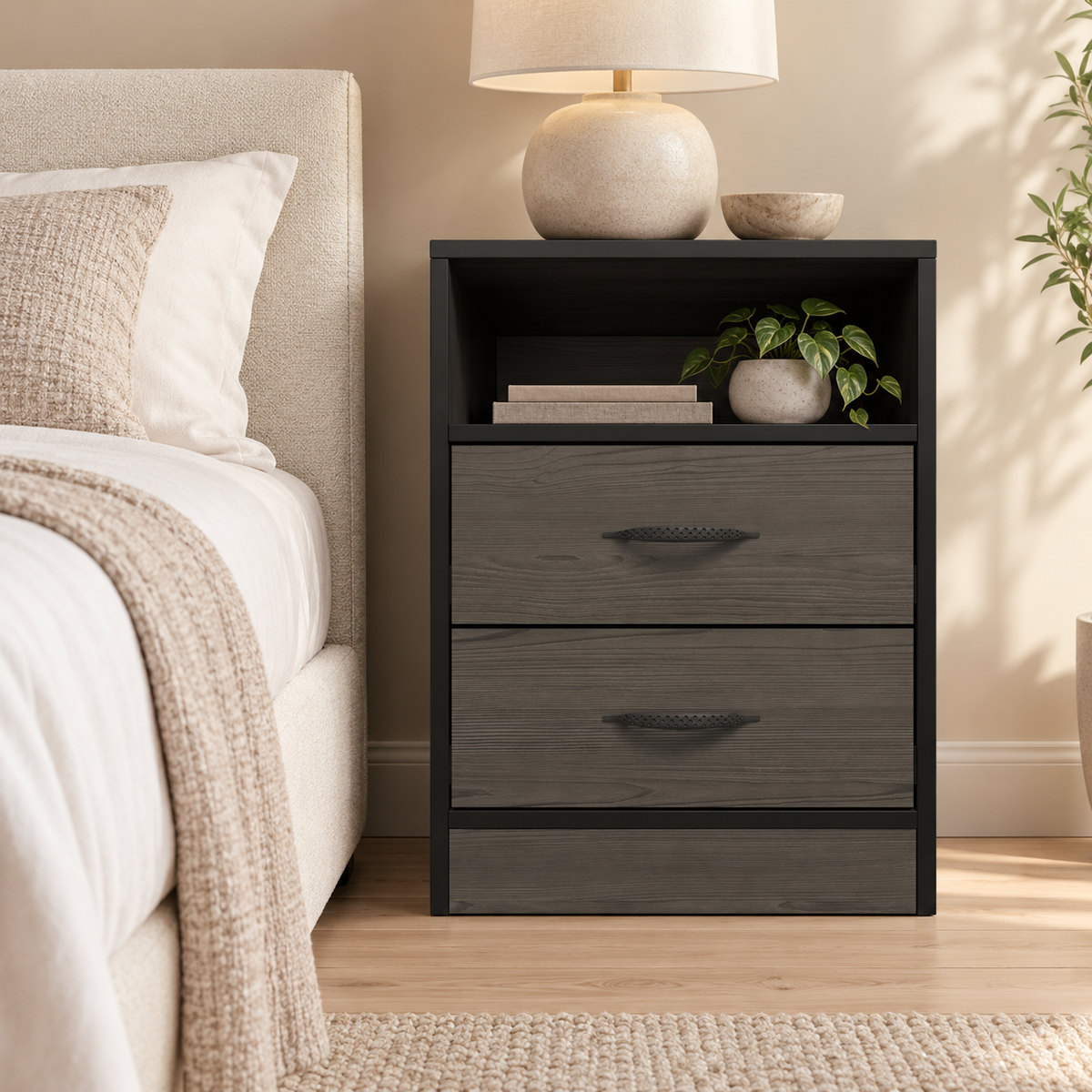 Foundation Two Drawers Pedestal Smoked Cedar