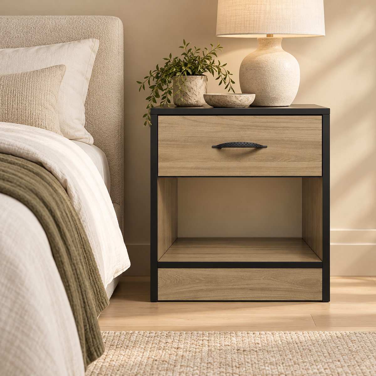 Foundation One Drawers Pedestal Swiss Elm