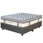 Gray and white mattress with 'Beauty Sleep' branding on a white background