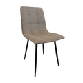 Valentino Dining Chair Taupe Fabric and Round Metal Legs