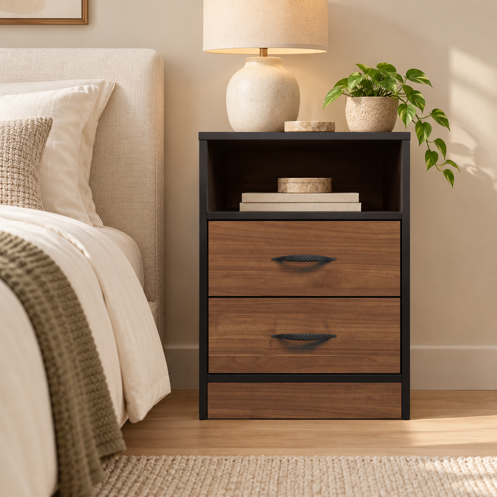 Foundation Two Drawers Pedestal Brown Walnut