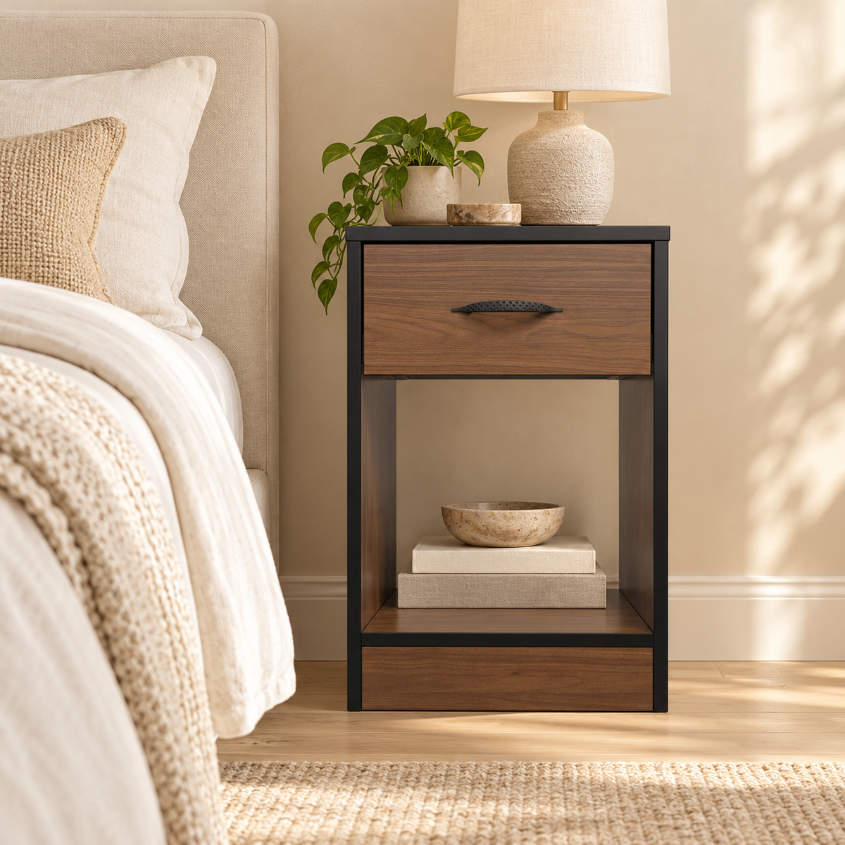 Essential One Drawers Pedestal Brown Walnut