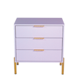 Ava White Gold Legs, Gold Handles Melamine Pedestal