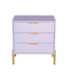 Ava White Gold Legs, Gold Handles Melamine Pedestal