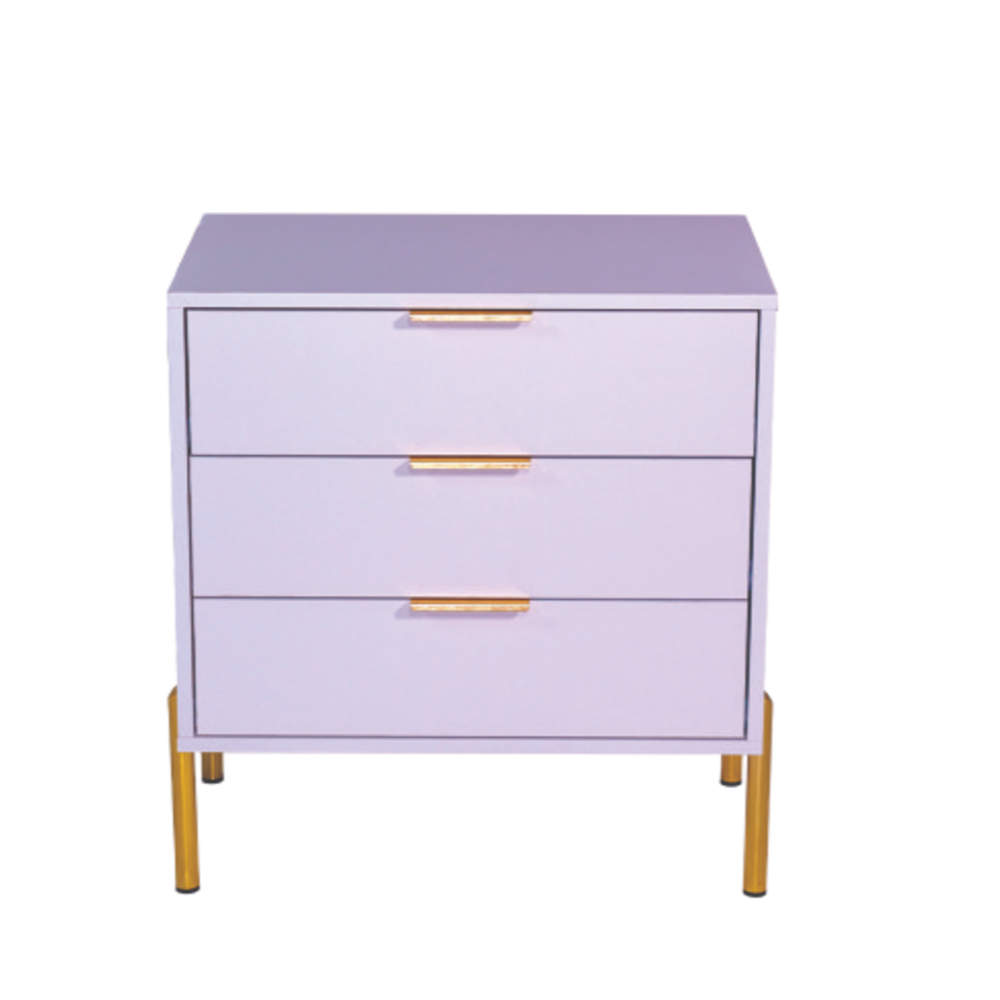 Ava White Gold Legs, Gold Handles Melamine Pedestal