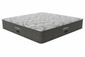 Gray mattress with 'Restonic' branding on a white background