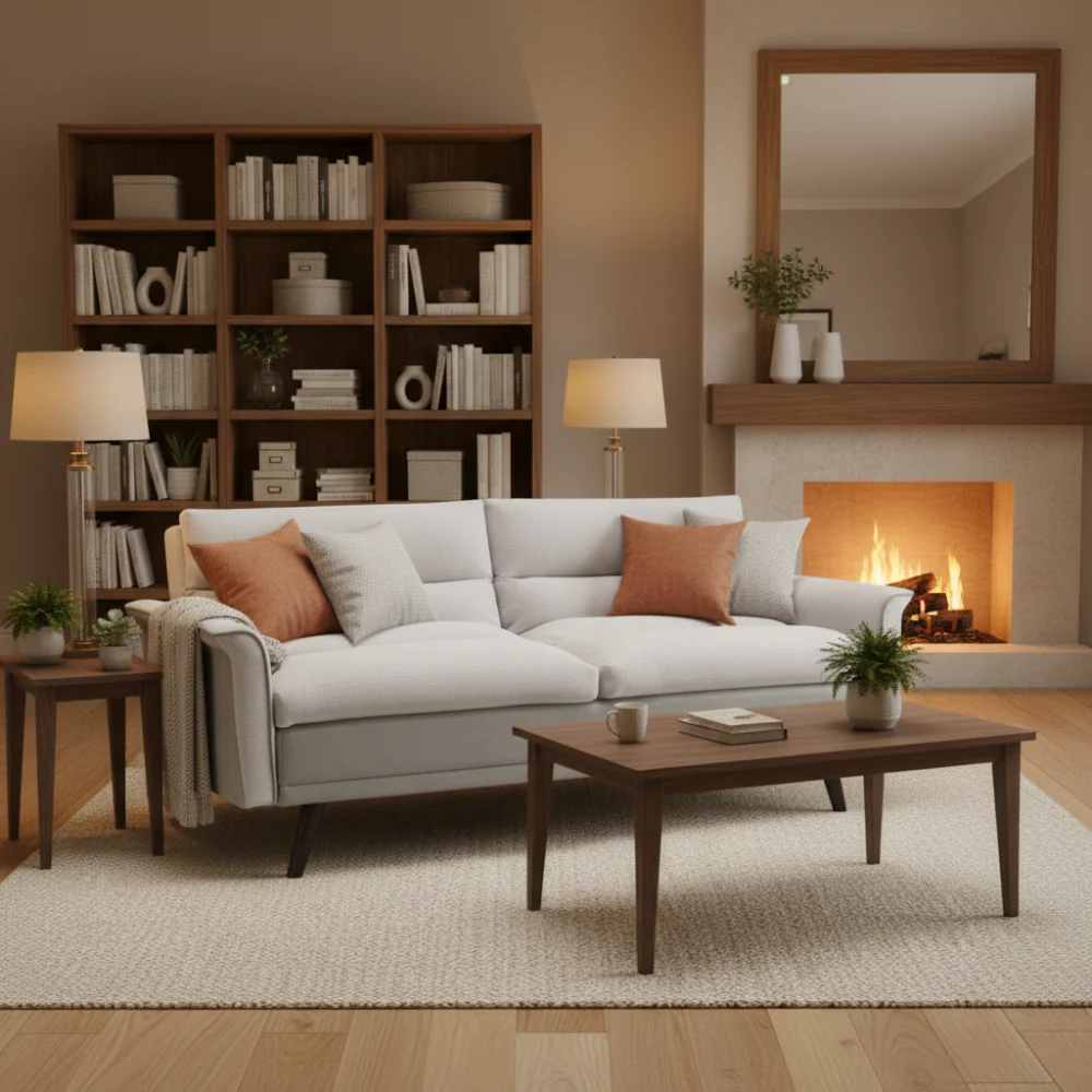 Camilla Sleeper Couch 2 tone Grey Fabric