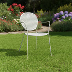 Sundby Stackable Garden Arm Chair Grey Metal