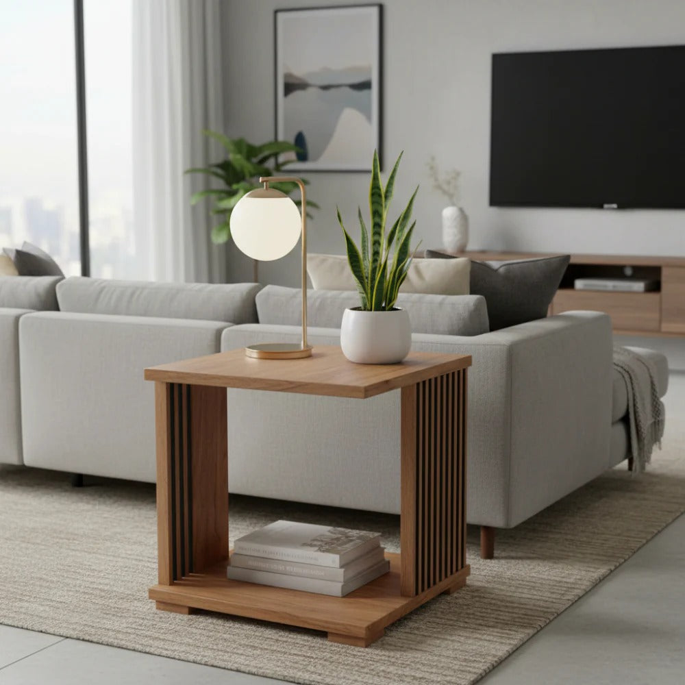 Bintang Lamp Table Mindi Wood