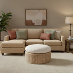 Santa Cruz Ottoman Leles Rattan & Cushin
