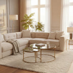 Cairo 2pce Nesting Coffee Table Set Metal & Tempered Glass