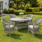 Sundby Patio Table - Poly Rattan Grey