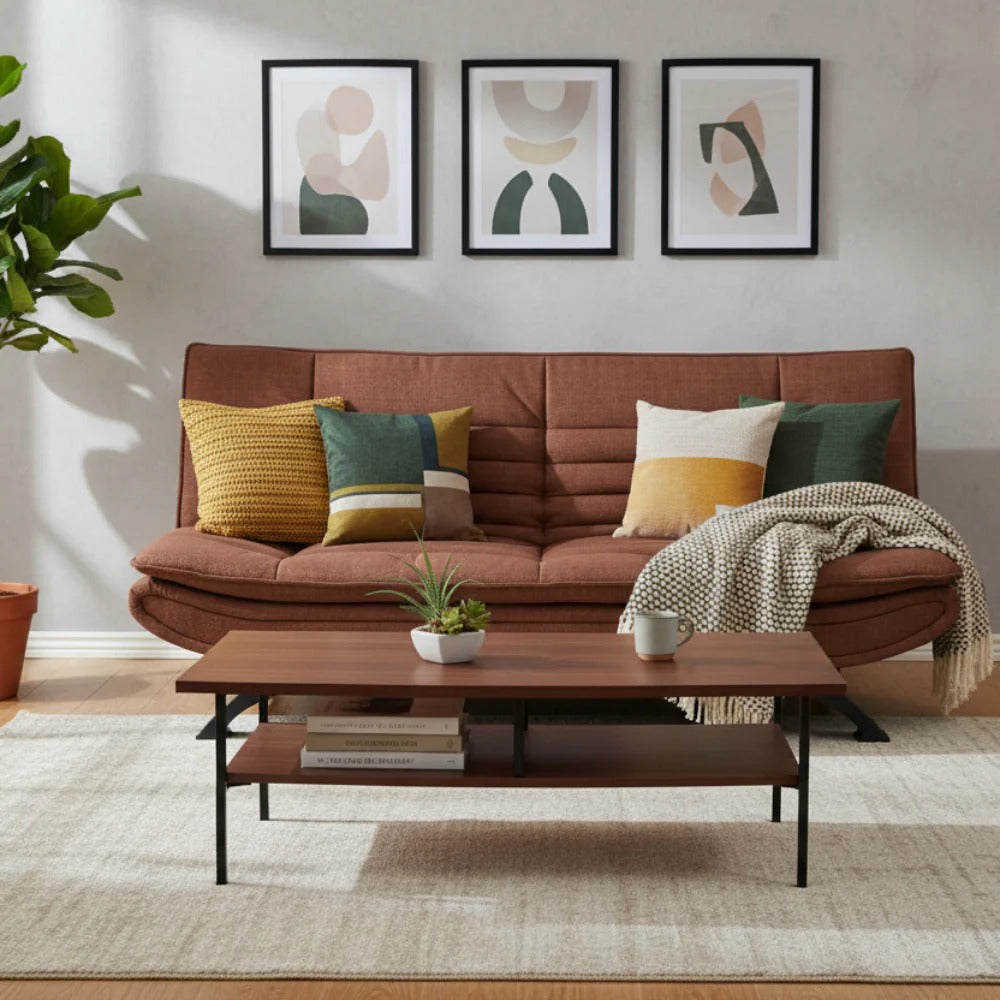 Faith Sleeper Couch Terracotta 44 Fabric