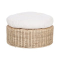 Santa Cruz Ottoman Leles Rattan & Cushin
