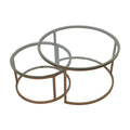 Cairo 2pce Nesting Coffee Table Set Metal & Tempered Glass