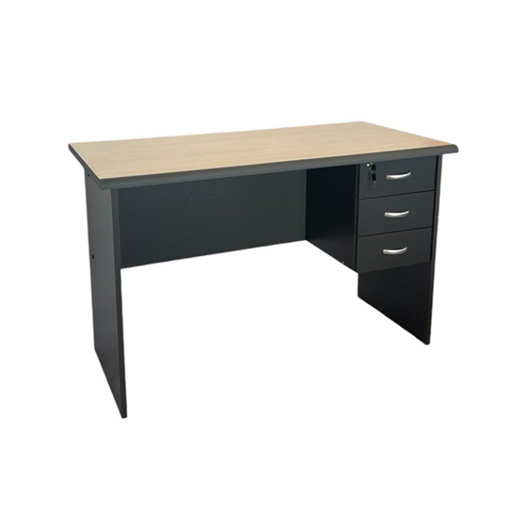 1.2M Student Writing Desk With Drawers Maple/Grey