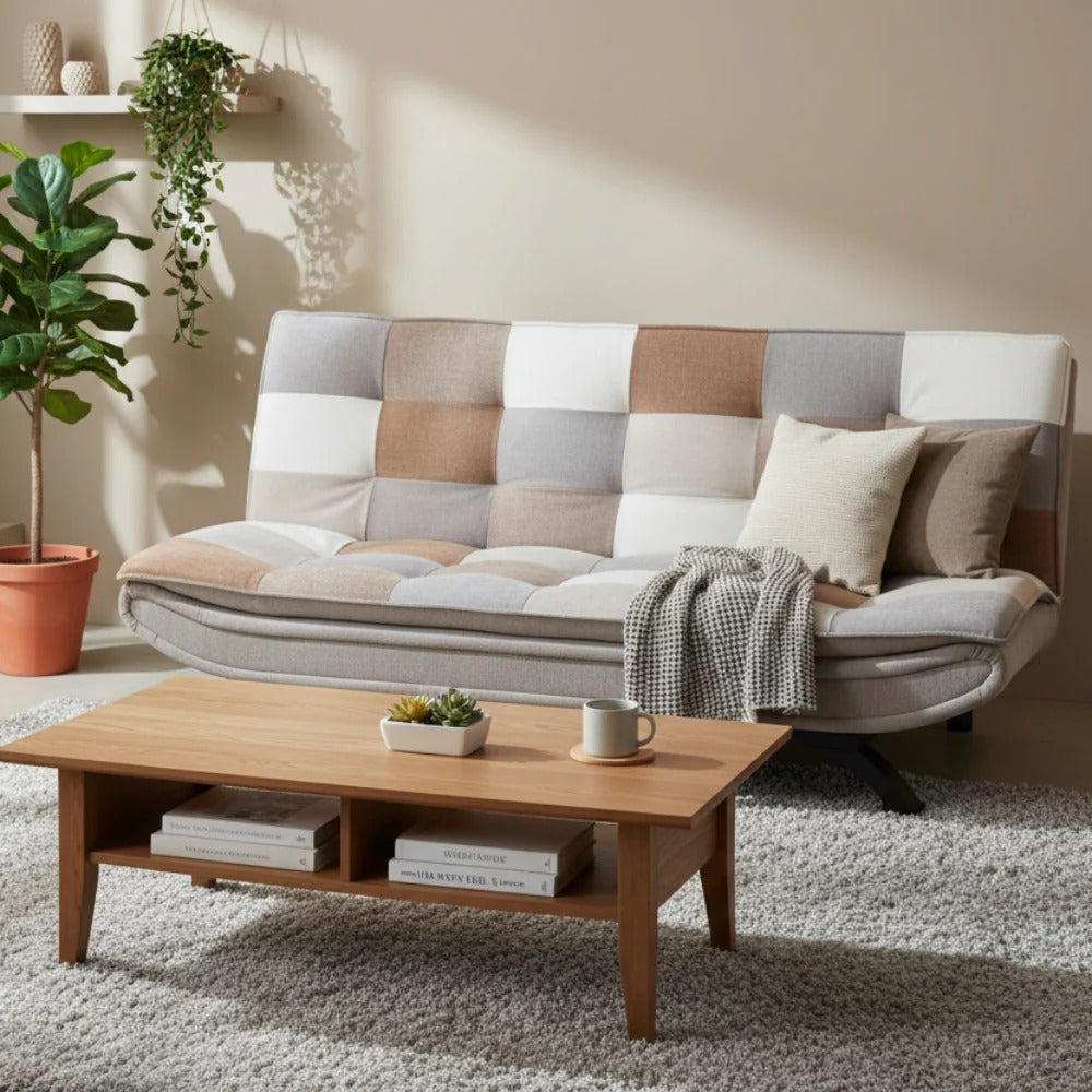 Faith Sleeper Couch Patchwork Fabric