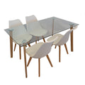 Acnes 5pieces Dinningroom Table Set with Glass Top