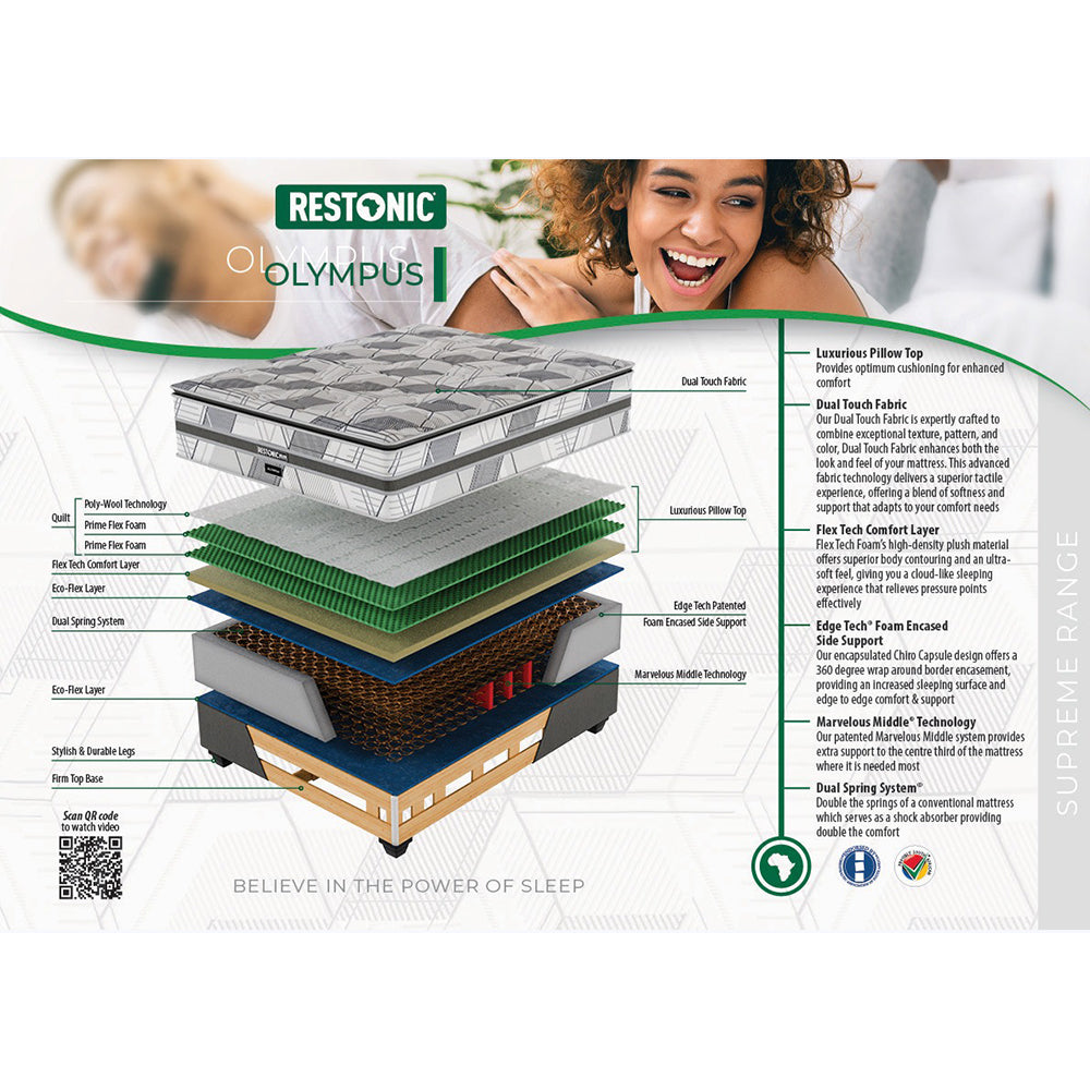 Restonic Olympus Plush King Mattress Extra Length