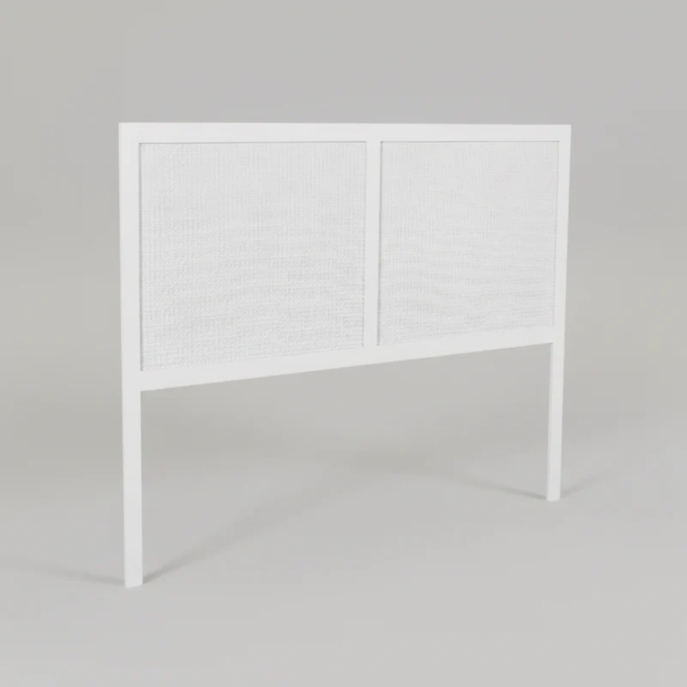White headboard on a gray background