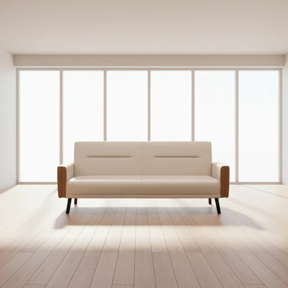 Roxanne Sleeper Couch Light Brown Fabric