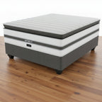 Gray and white mattress with 'Bestonic' branding on a white background