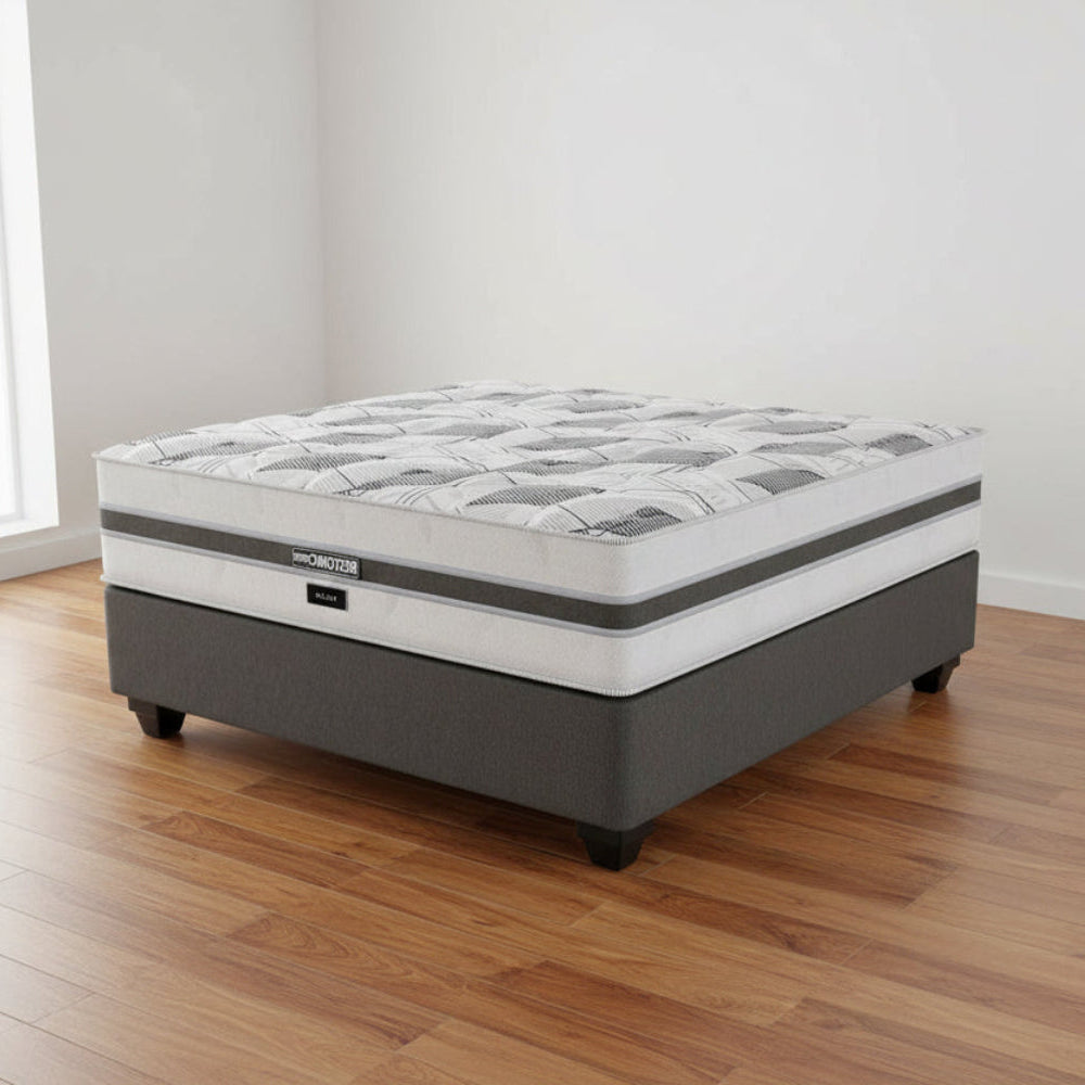 Gray and white mattress on a white background