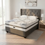 Gray and white mattress on a white background