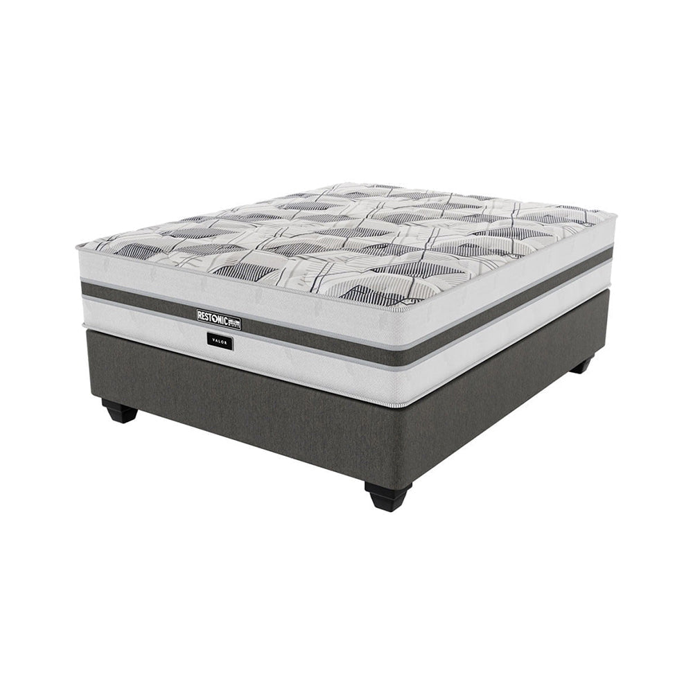 Restonic Valor Medium Queen Bed Set Extra Length
