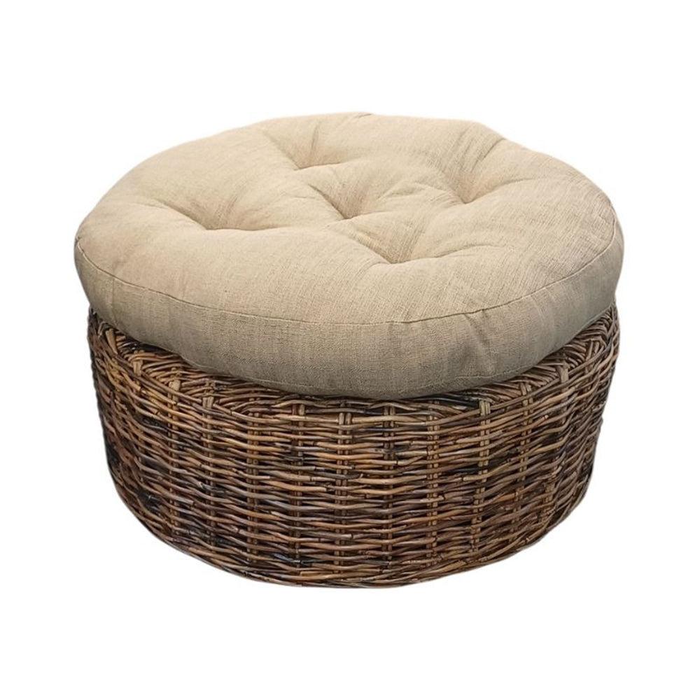 Tiger Ottoman Croco Rattan & Cushion