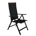 Sundby Adjustable Patio Chair Alum&Texl. Wood Look