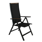 Sundby Adjustable Patio Chair Alum&Texl. Wood Look